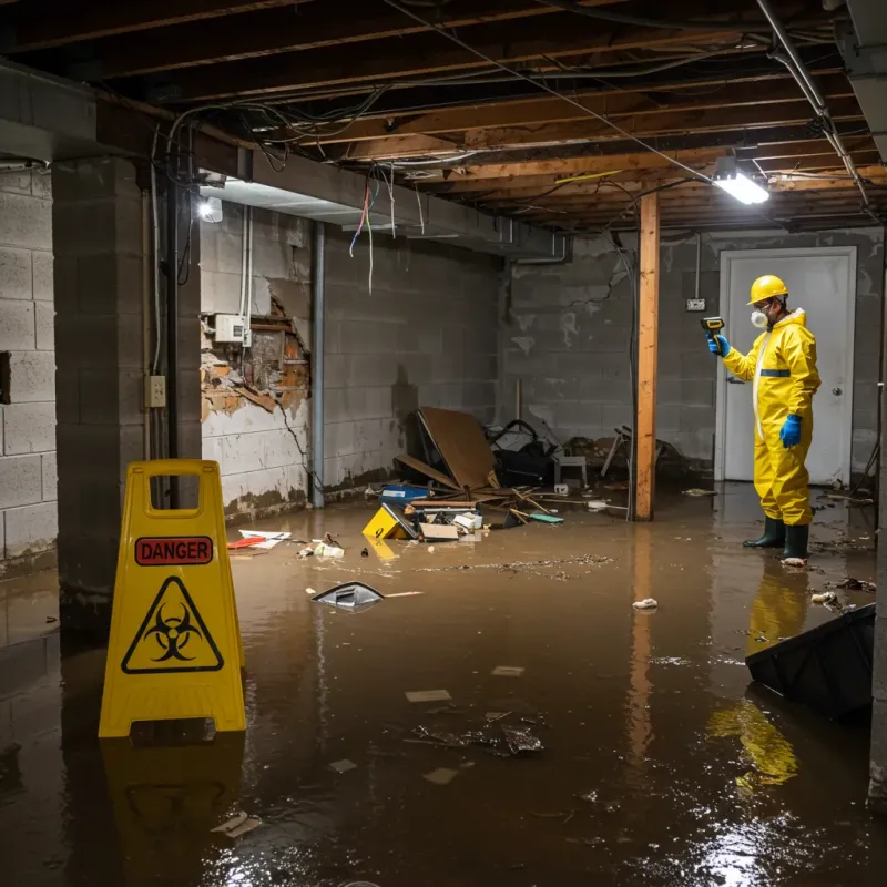 Flooded Basement Electrical Hazard in Vicksburg, MS Property