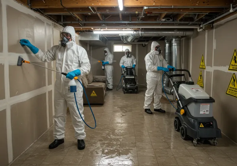 Basement Moisture Removal and Structural Drying process in Vicksburg, MS